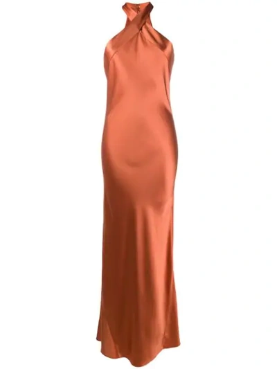 Shop Galvan Eve Dress In Orange
