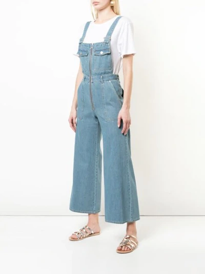 Shop Sea Denim Zip Dungarees In Blue