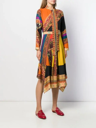 Shop Etro Patterned Midi Dress In Orange