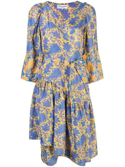 apiece apart bougainvillea wrap dress