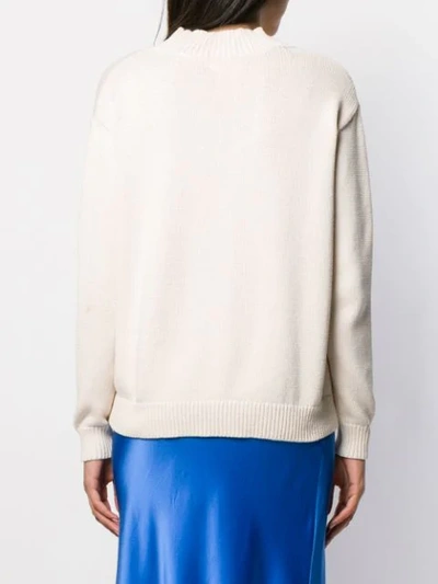 Shop Chinti & Parker Roll Neck Snoopy Jumper In Neutrals