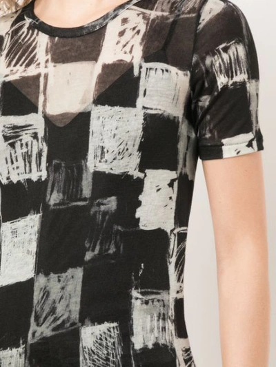 Shop Yohji Yamamoto Check Print Midi Dress In Black