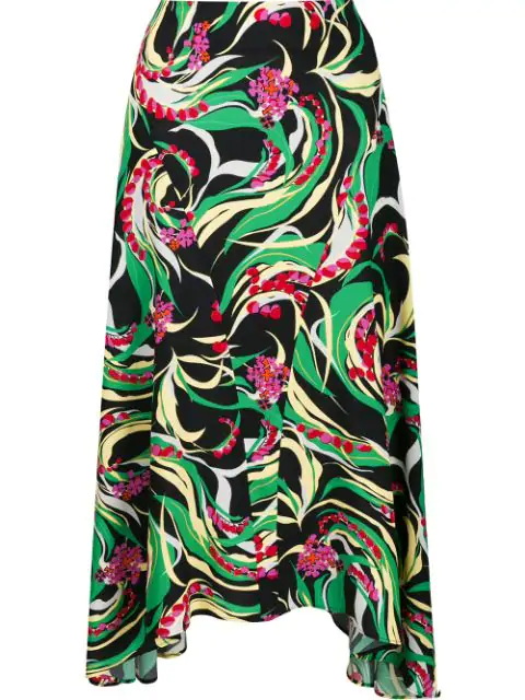 La Doublej Windy Flowers Skirt In Green | ModeSens