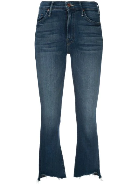 Mother Cropped Denim Jeans In Blue | ModeSens