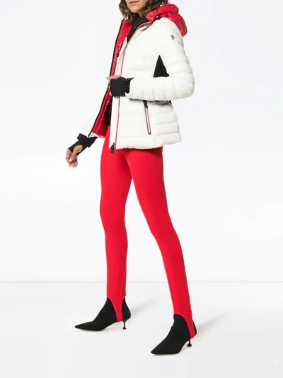 Shop Moncler Stirrup Skinny-fit Trousers In Red