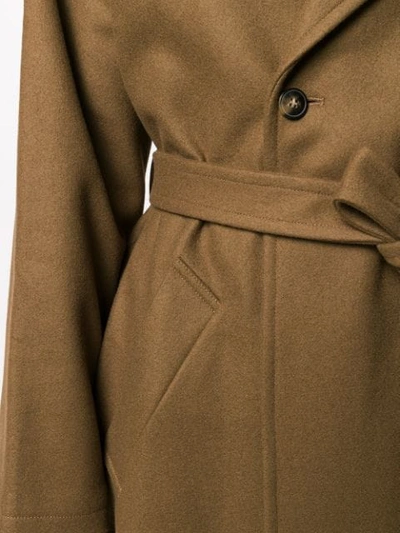 Shop Apc Trench Coat In Cac Marron Glace
