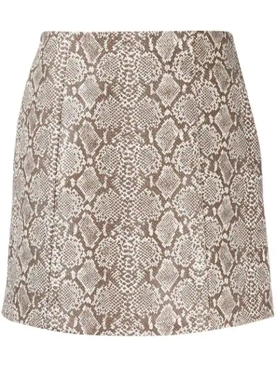 Shop Alexa Chung Python Print Skirt In Brown