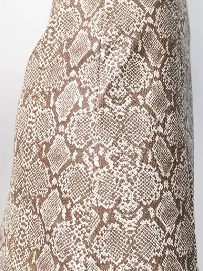 Shop Alexa Chung Python Print Skirt In Brown