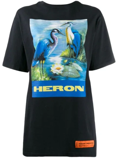 Shop Heron Preston Oversized Heron Print T-shirt In Blue