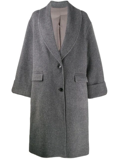 Shop Joseph Oversized Single Breasted Coat In Grey