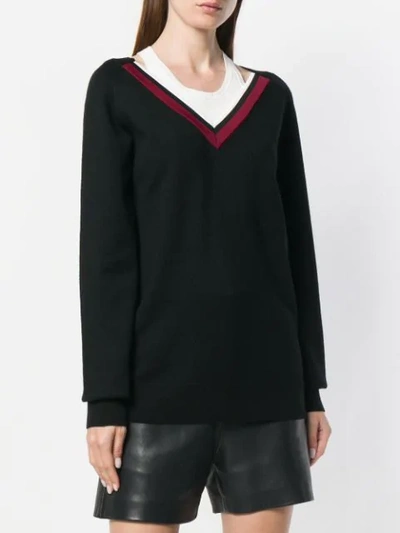 Shop Alexander Wang T V-neck Sweater In Black/001