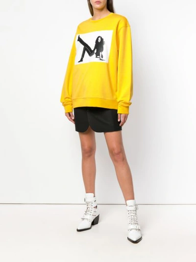 Shop Calvin Klein Jeans Est.1978 Logo Print Sweatshirt In Yellow