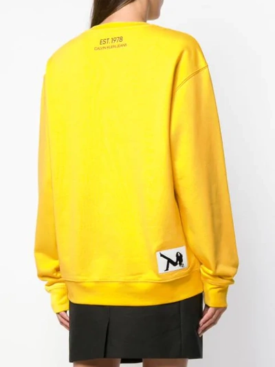 Shop Calvin Klein Jeans Est.1978 Logo Print Sweatshirt In Yellow