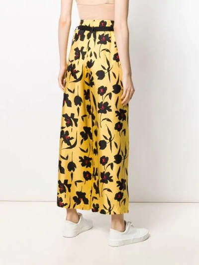 Shop Alysi Floral-print Wide-leg Trousers In Ambra