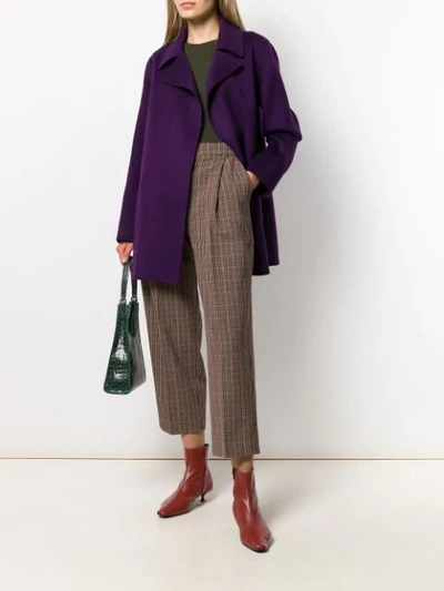 Shop Theory Boxy Fit Coat In H13 Plum