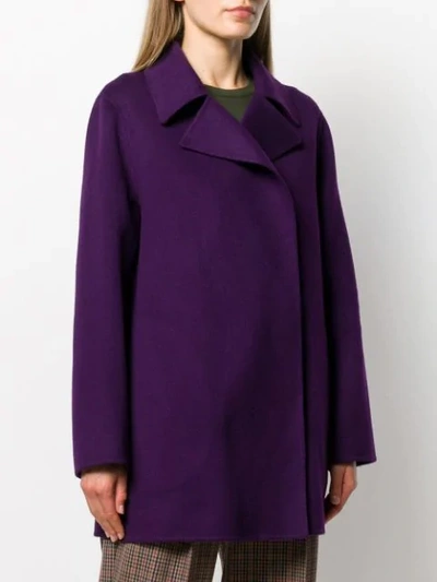 Shop Theory Boxy Fit Coat In H13 Plum