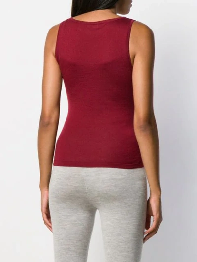 Shop N•peal Fine Knit Tank Top In Red