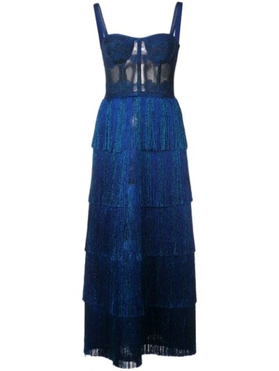 Shop Missoni Lurex Bustier Maxi Dress - Blue