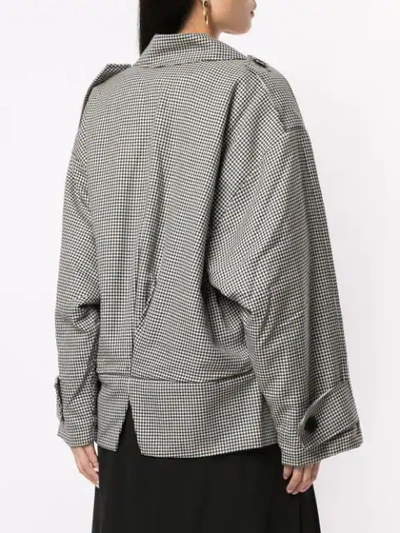 Shop Vaquera Oversized Houndstooth Coat In Black