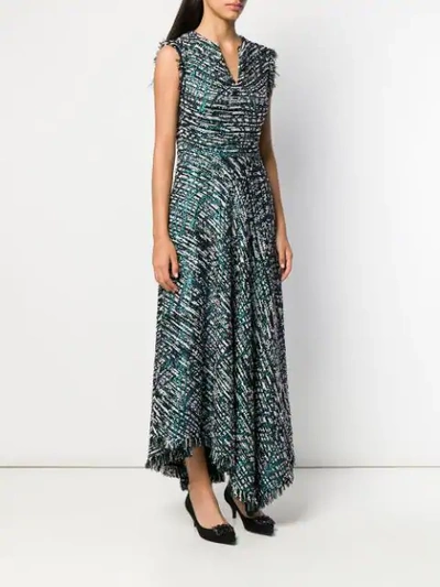 TALBOT RUNHOF LAMÉ TWEED FLARED DRESS 