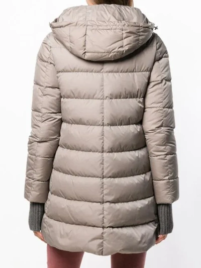 Shop Herno Hooded Puffer Jacket In Grey