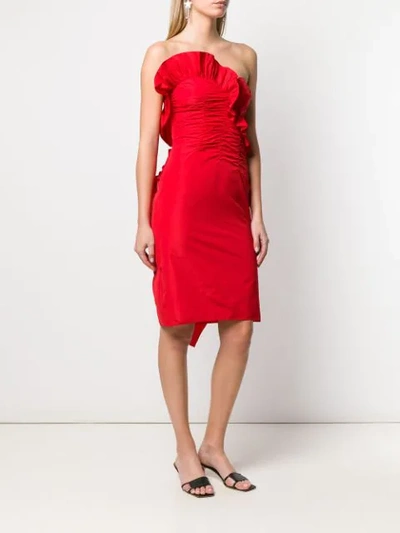 Shop Alexa Chung Ruffled Stripeless Dress In Red