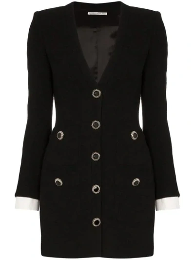 Shop Alessandra Rich Blazer-style Mini Dress In Black
