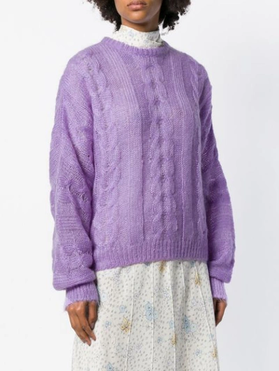 Shop Miu Miu Lightweight Knitted Sweater - Pink