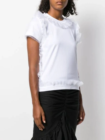 Shop Comme Des Garçons Ruffle Trim T-shirt In White