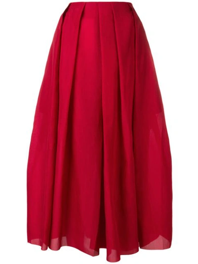 Shop Sara Lanzi Pleated Trousers In Red