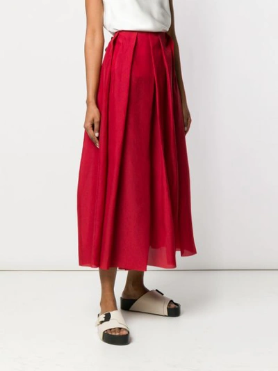 Shop Sara Lanzi Pleated Trousers In Red