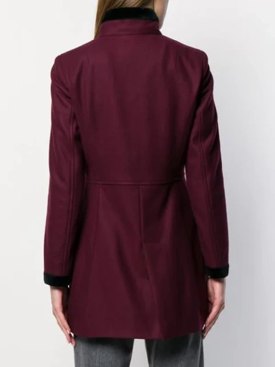 Shop Fay Velvet Trim Jacket In Red