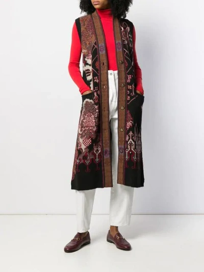 Shop Etro Embroidered Sleeveless Cardigan In 1 Multicolor