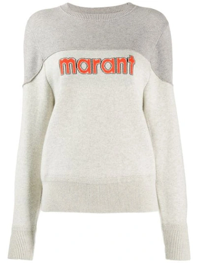 Shop Isabel Marant Étoile Two Tone Pullover In 02my Medium Grey