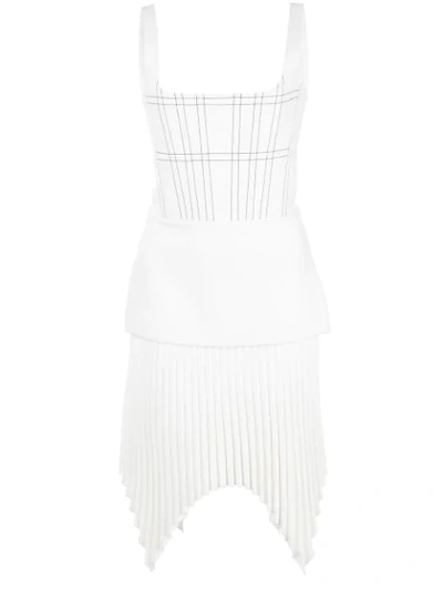 DION LEE PLEATED MINI DRESS - 白色