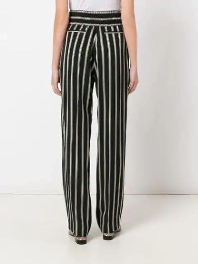 Shop Etro Striped Straight Trousers In Black