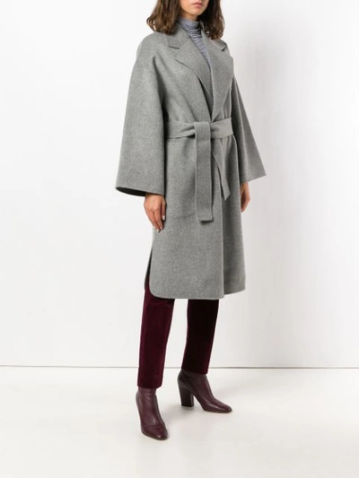 Shop Theory Belted Single Breasted Coat - Grey