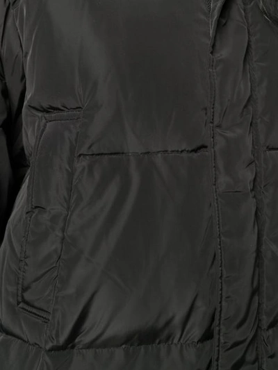 Shop Ganni Hooded Puffer Coat In Black