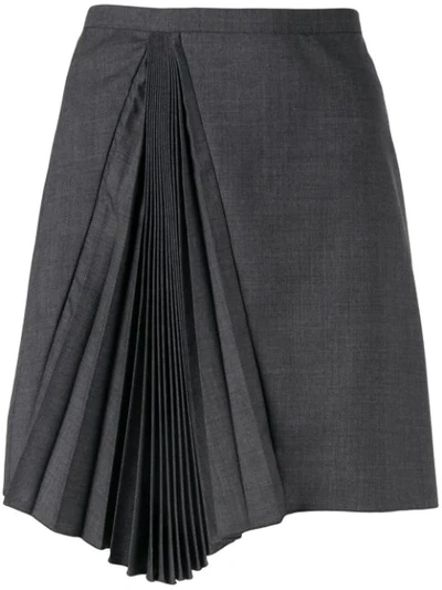 Shop N°21 Pleated Asymmetric Skirt In Grey