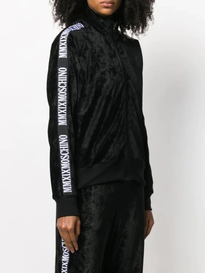 Shop Moschino Logo-stripe Track Jacket In Black