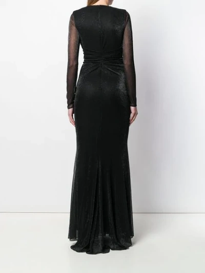 Shop Talbot Runhof Metallic Voile Long Dress In Black
