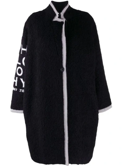 Shop Philosophy Di Lorenzo Serafini Raw Edge Coat In Black