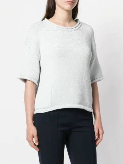 Shop Humanoid Short Sleeve Knit Top In Neutrals