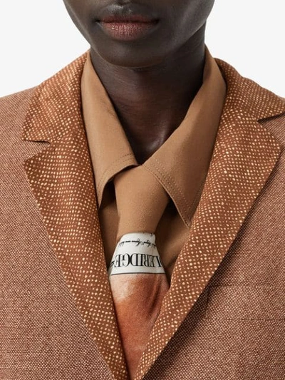 Shop Burberry Fish-scale Print Bib Detail Wool Tailored Jacket In Brown