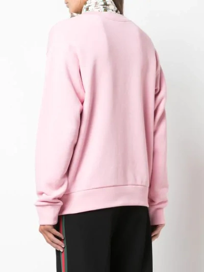 Shop Gucci Tennis Sweatshirt In 5904 Sugar Pink/mc