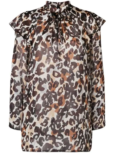 Shop Sonia Rykiel Leopard Print Blouse In Neutrals