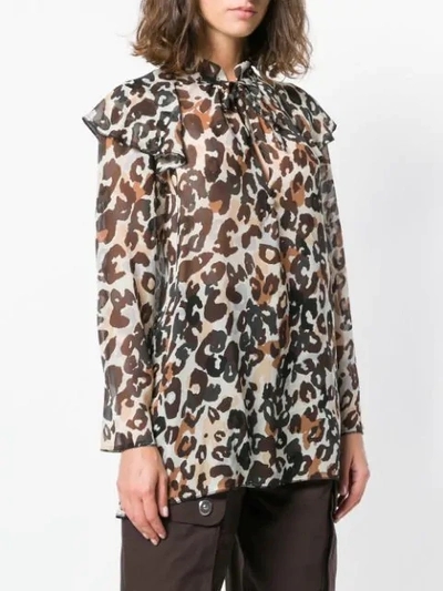 Shop Sonia Rykiel Leopard Print Blouse In Neutrals