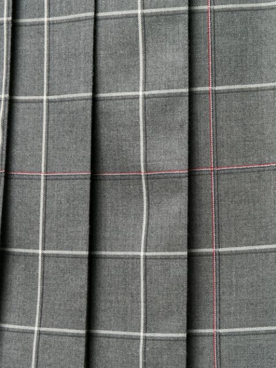 Shop Thom Browne Windowpane-check Pleated Skirt In Grey