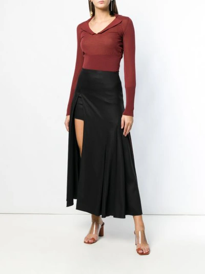 Shop Jacquemus Side Slit Skirt - Black