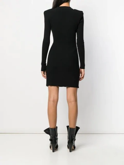 Shop Pinko Button-front Knitted Dress In Black